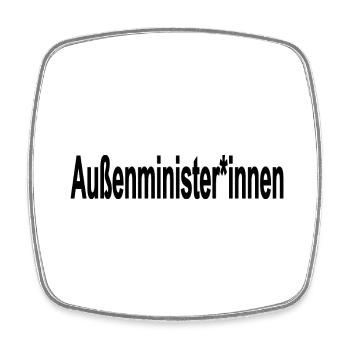 Außenminister*innen - Viereckiger Kühlschrankmagnet - Weiß - Vorne