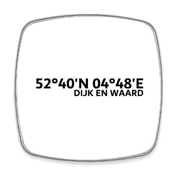 Dijk en Waard coordinates - Square fridge magnet - white - Front
