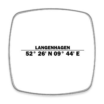 Langenhagen Koordinaten - Viereckiger Kühlschrankmagnet - Weiß - Vorne