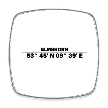 Elmshorn Koordinaten - Viereckiger Kühlschrankmagnet - Weiß - Vorne