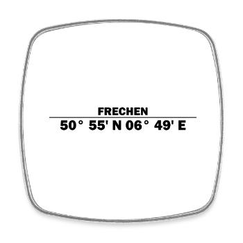 Frechen Koordinaten - Viereckiger Kühlschrankmagnet - Weiß - Vorne