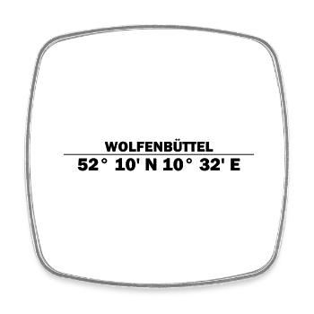 Coordonnées Wolfenbüttel - Magnet carré - blanc - Devant