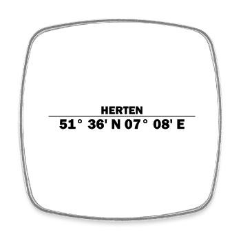 Coordonnées Herten - Magnet carré - blanc - Devant