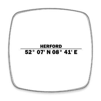 Herford Koordinaten - Viereckiger Kühlschrankmagnet - Weiß - Vorne
