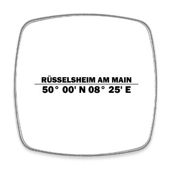 Coordonnées de Rüsselsheim am Main - Magnet carré - blanc - Devant