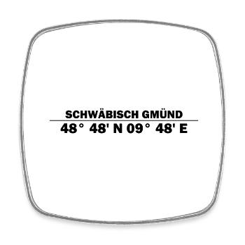 Schwäbisch Gmünd Koordinaten - Viereckiger Kühlschrankmagnet - Weiß - Vorne
