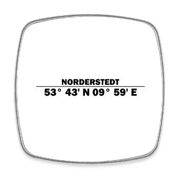 Norderstedt Koordinaten - Viereckiger Kühlschrankmagnet - Weiß - Vorne