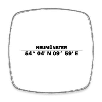 Coordonnées de Neumünster - Magnet carré - blanc - Devant