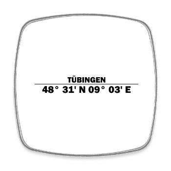 Coordonnées de Tübingen - Magnet carré - blanc - Devant