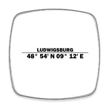Ludwigsburg Koordinaten - Viereckiger Kühlschrankmagnet - Weiß - Vorne