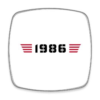 Année de naissance Anniversaire Né en - Fabriqué en 1986 - Magnet carré - blanc - Devant