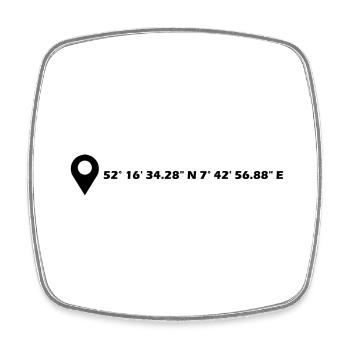 Ibbenbüren coordinates - Square fridge magnet - white - Front