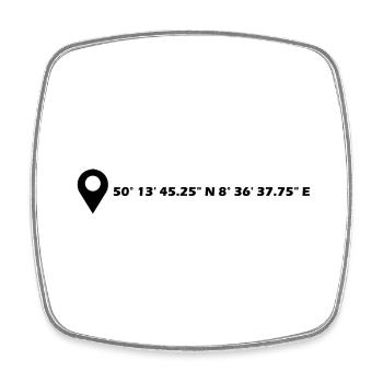 Bad Homburg vor der Höhe coordinates - Square fridge magnet - white - Front