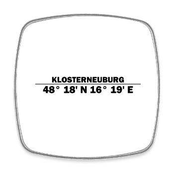 Klosterneuburg coordinates - Square fridge magnet - white - Front