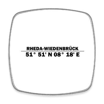 Rheda-Wiedenbrück coordinates - Square fridge magnet - white - Front
