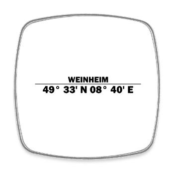 Weinheim Koordinaten - Viereckiger Kühlschrankmagnet - Weiß - Vorne