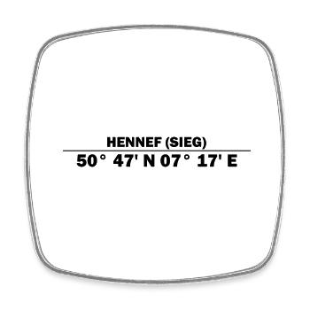 Coordonnées Hennef (Sieg) - Magnet carré - blanc - Devant