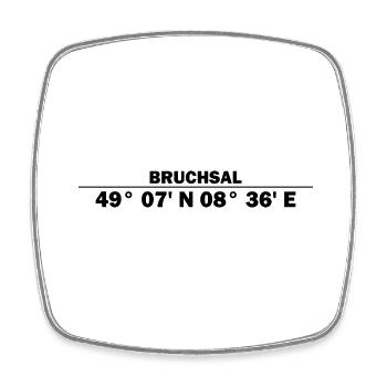 Bruchsal coordinates - Square fridge magnet - white - Front