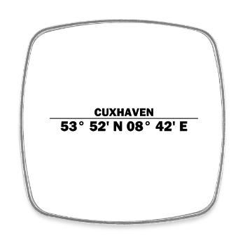 Cuxhaven Koordinaten - Viereckiger Kühlschrankmagnet - Weiß - Vorne