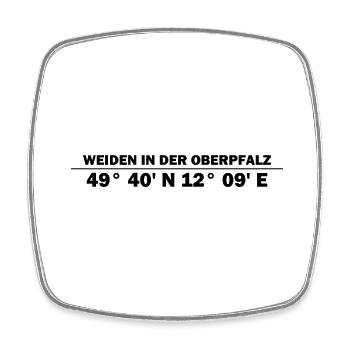 Weiden in der Oberpfalz coordinates - Square fridge magnet - white - Front
