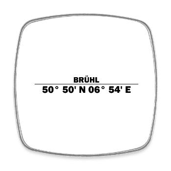 Brühl Koordinaten - Viereckiger Kühlschrankmagnet - Weiß - Vorne