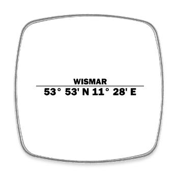 Wismar Koordinaten - Viereckiger Kühlschrankmagnet - Weiß - Vorne