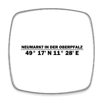 Neumarkt in der Oberpfalz coordinates - Square fridge magnet - white - Front