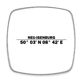 Neu-Isenburg Koordinaten - Viereckiger Kühlschrankmagnet - Weiß - Vorne