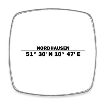 Nordhausen Koordinaten - Viereckiger Kühlschrankmagnet - Weiß - Vorne