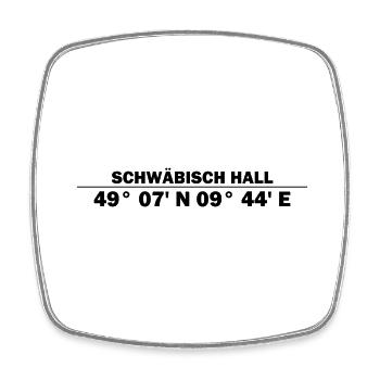 Coordonnées de Schwäbisch Hall - Magnet carré - blanc - Devant