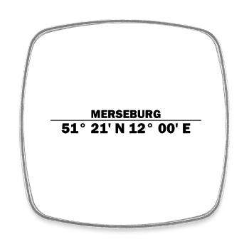 Merseburg Koordinaten - Viereckiger Kühlschrankmagnet - Weiß - Vorne
