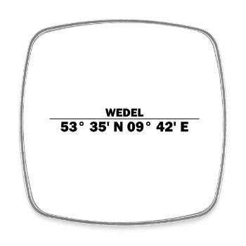 Wedel coordinates - Square fridge magnet - white - Front