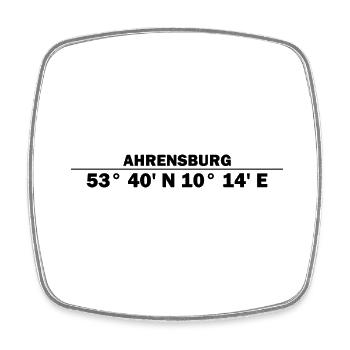 Ahrensburg Koordinaten - Viereckiger Kühlschrankmagnet - Weiß - Vorne