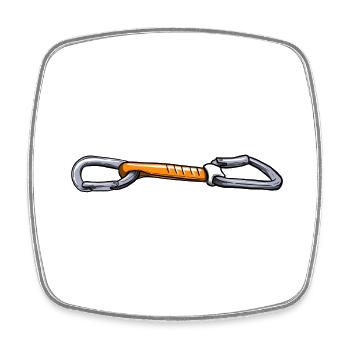 Expressschlinge - climbing quickdraw - Viereckiger Kühlschrankmagnet - Weiß - Vorne