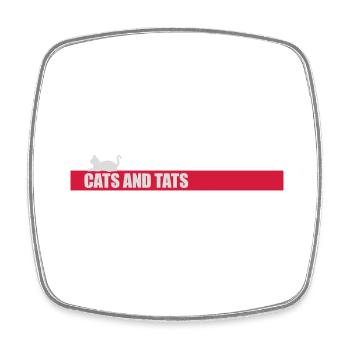 Citation de chats et de tats - Magnet carré - blanc - Devant