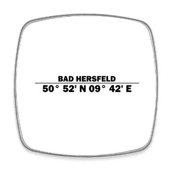 Bad Hersfeld coordinates - Square fridge magnet - white - Front