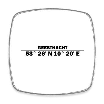 Geesthacht Koordinaten - Viereckiger Kühlschrankmagnet - Weiß - Vorne