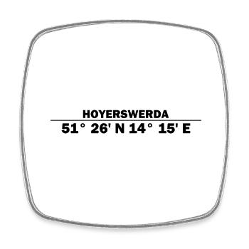 Hoyerswerda Koordinaten - Viereckiger Kühlschrankmagnet - Weiß - Vorne