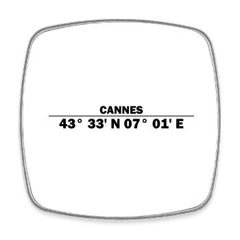 Cannes coordinates - Square fridge magnet - white - Front