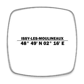 Issy-les-Moulineaux coordinates - Square fridge magnet - white - Front