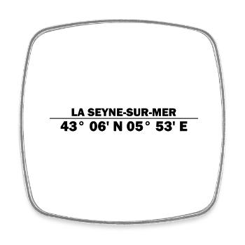 La Seyne-sur-Mer Koordinaten - Viereckiger Kühlschrankmagnet - Weiß - Vorne
