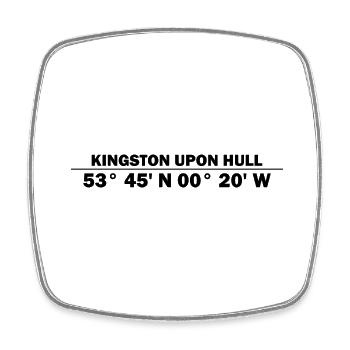 Coordonnées de Kingston-upon-Hull - Magnet carré - blanc - Devant