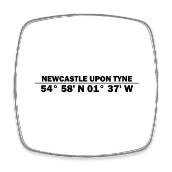 Newcastle upon Tyne Koordinaten - Viereckiger Kühlschrankmagnet - Weiß - Vorne