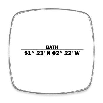 Bath coordinates - Square fridge magnet - white - Front