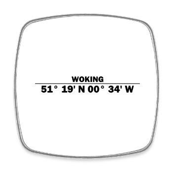 Woking coordinates - Square fridge magnet - white - Front