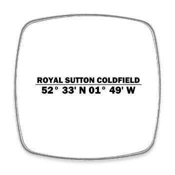 Royal Sutton Coldfield Koordinaten - Viereckiger Kühlschrankmagnet - Weiß - Vorne