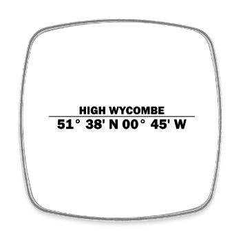 High Wycombe Koordinaten - Viereckiger Kühlschrankmagnet - Weiß - Vorne
