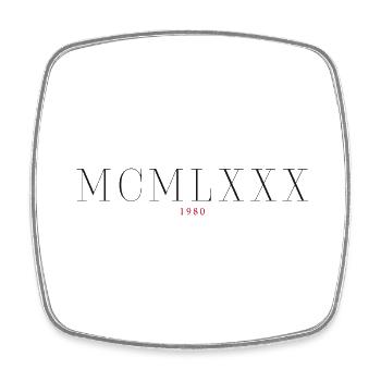 Roman numeral Year of birth Made in 1980 - Square fridge magnet - white - Front