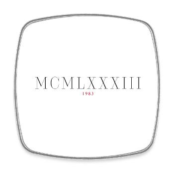 Roman numeral Year of birth Made in 1983 - Square fridge magnet - white - Front