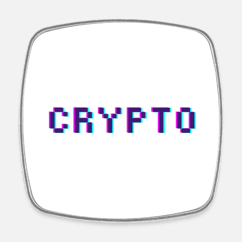 Crypto rétro - Magnet carré - blanc